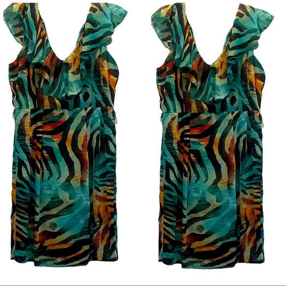 Bisou Bisou Dresses & Skirts - 3/$25 Bisou Bisou Animal Print Ruffle Dress